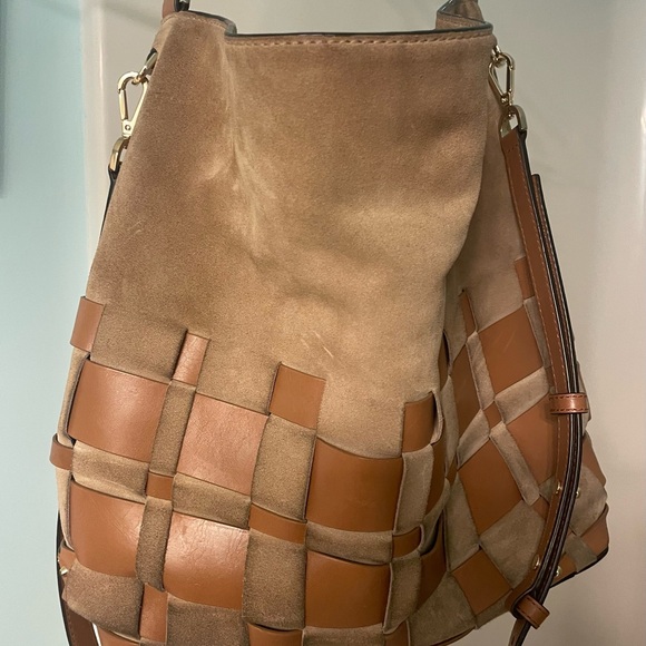 Michael Michael Kors Vivian Large Woven Suede Hobo - Picture 2 of 16